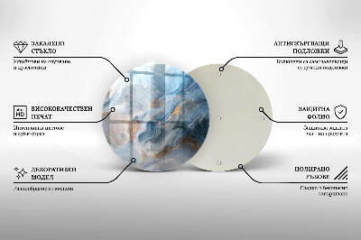 Glasplaat voor grafkaars Marmeren textuur