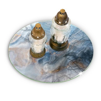 Glasplaat voor grafkaars Marmeren textuur