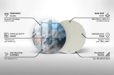 Glasplaat voor grafkaars Marmeren textuur