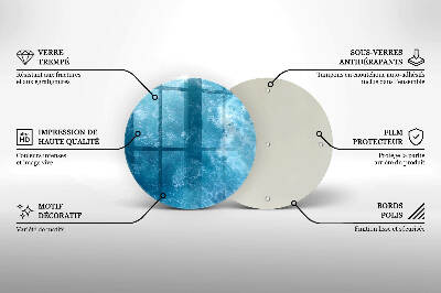 Glasplaat voor grafkaars Blauw water