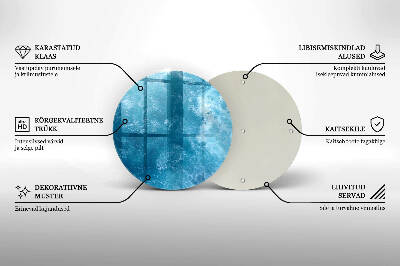 Glasplaat voor grafkaars Blauw water