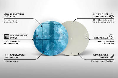 Glasplaat voor grafkaars Blauw water