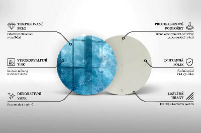 Glasplaat voor grafkaars Blauw water