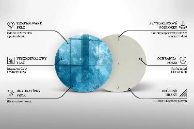 Glasplaat voor grafkaars Blauw water