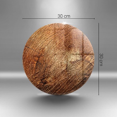 Glasplaat voor grafkaars Houten boomringen