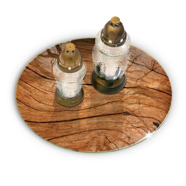 Glasplaat voor grafkaars Houten plank textuur