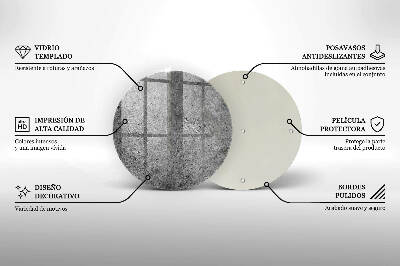 Grafkaars onderzetter Betonsteen textuur