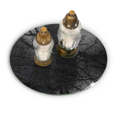 Glasplaat voor grafkaars Steentextuur