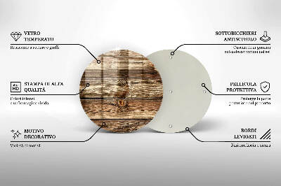 Glasplaat voor grafkaars Houten plank textuur