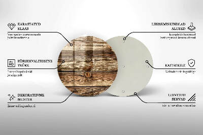 Glasplaat voor grafkaars Houten plank textuur