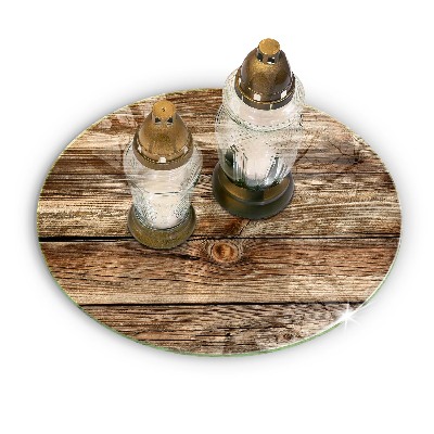 Glasplaat voor grafkaars Houten plank textuur