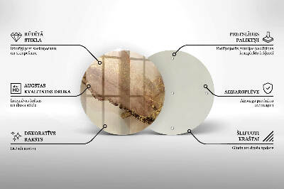 Glasplaat voor grafkaars Abstract goud