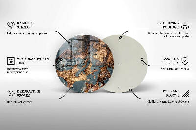 Glasplaat voor grafkaars Gouden rotsstructuur