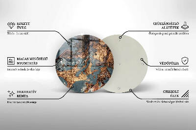 Glasplaat voor grafkaars Gouden rotsstructuur
