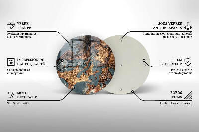 Glasplaat voor grafkaars Gouden rotsstructuur