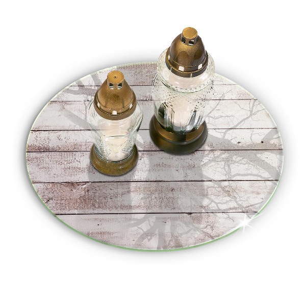 Glasplaat voor grafkaars Oude houten planken