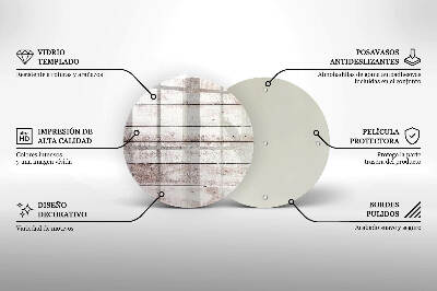 Glasplaat voor grafkaars Oude houten planken