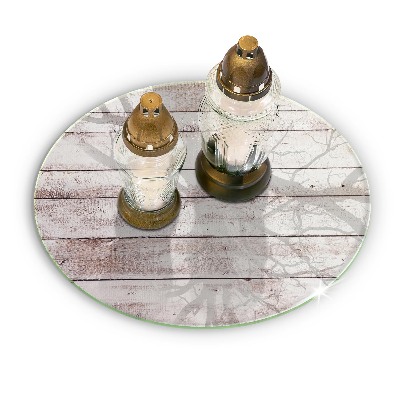 Glasplaat voor grafkaars Oude houten planken