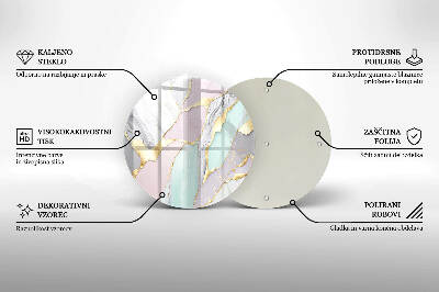 Glasplaat voor grafkaars Pastelmarmer