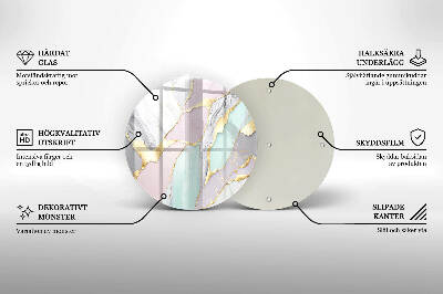 Glasplaat voor grafkaars Pastelmarmer