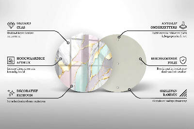Glasplaat voor grafkaars Pastelmarmer