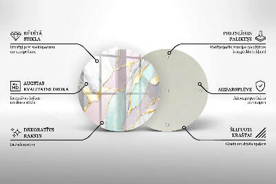 Glasplaat voor grafkaars Pastelmarmer