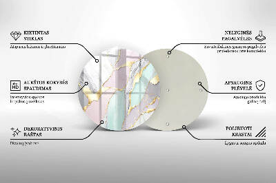 Glasplaat voor grafkaars Pastelmarmer