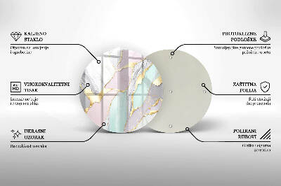 Glasplaat voor grafkaars Pastelmarmer