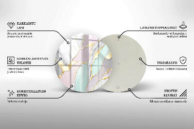 Glasplaat voor grafkaars Pastelmarmer