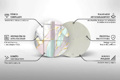 Glasplaat voor grafkaars Pastelmarmer