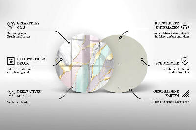 Glasplaat voor grafkaars Pastelmarmer