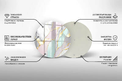 Glasplaat voor grafkaars Pastelmarmer