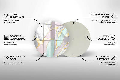 Glasplaat voor grafkaars Pastelmarmer