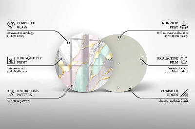Glasplaat voor grafkaars Pastelmarmer
