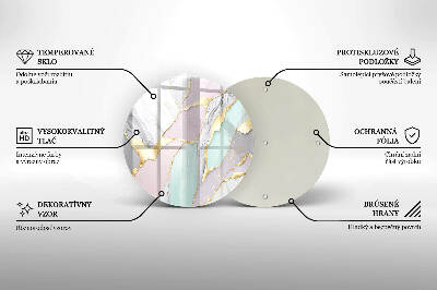 Glasplaat voor grafkaars Pastelmarmer