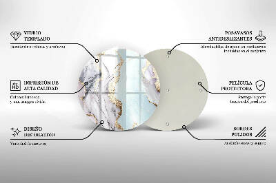 Grafkaars onderzetter Pastelmarmer