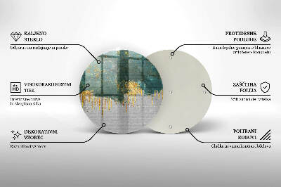Glasplaat voor grafkaars Abstractie met goud