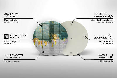 Glasplaat voor grafkaars Abstractie met goud