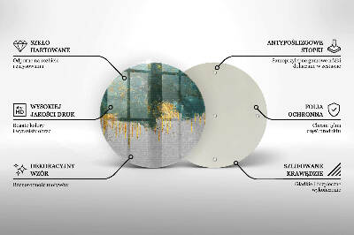 Glasplaat voor grafkaars Abstractie met goud
