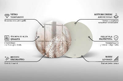 Grafkaars onderzetter Boho bladvegetatie
