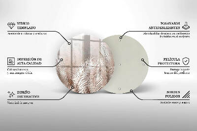Grafkaars onderzetter Boho bladvegetatie