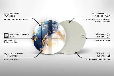 Glasplaat voor grafkaars Abstractie met blauw