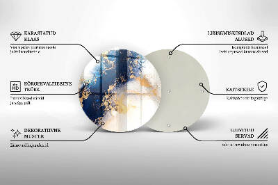 Glasplaat voor grafkaars Abstractie met blauw