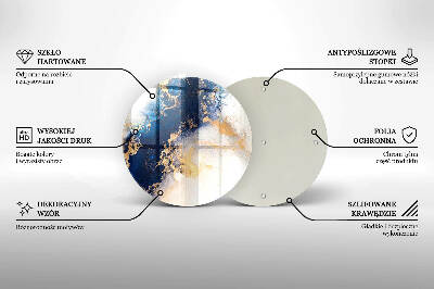 Glasplaat voor grafkaars Abstractie met blauw