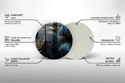 Grafkaars onderzetter Decoratieve bladeren met goud