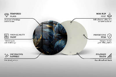 Grafkaars onderzetter Decoratieve bladeren met goud