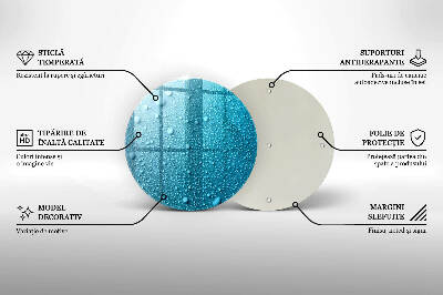 Glasplaat voor grafkaars Druppels water