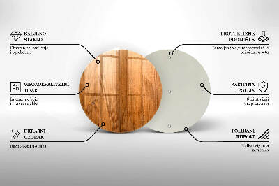 Glasplaat voor grafkaars Houten planken
