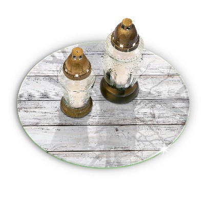 Glasplaat voor grafkaars Lichte houten planken
