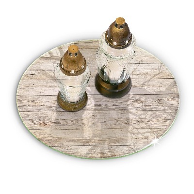 Glasplaat voor grafkaars Houten planken